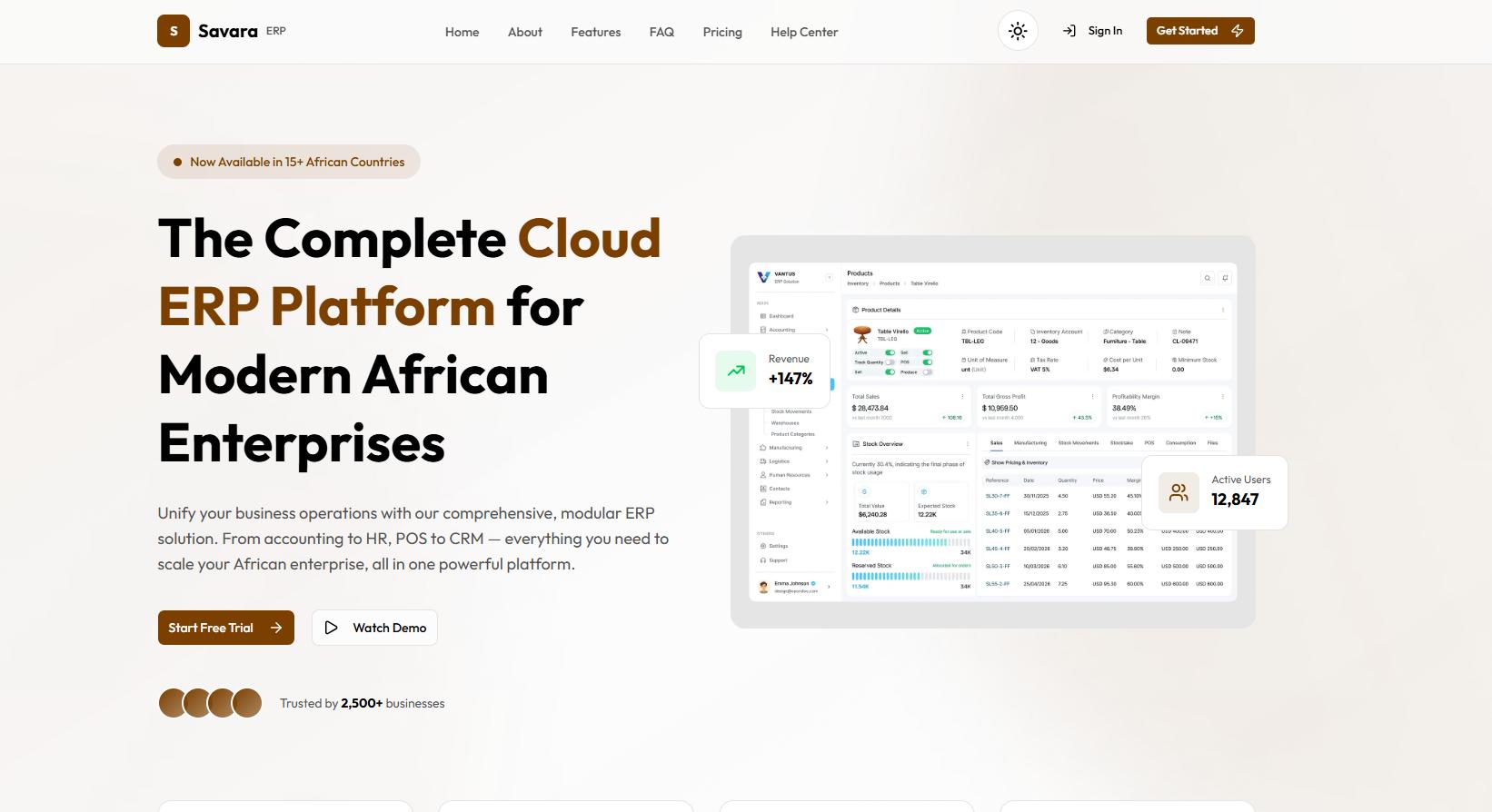 Savara ERP Platform